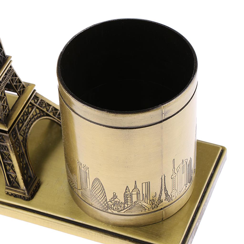 France Eiffel Tower Decor Metal Crafts European Style Gift Desk Pen Holder
