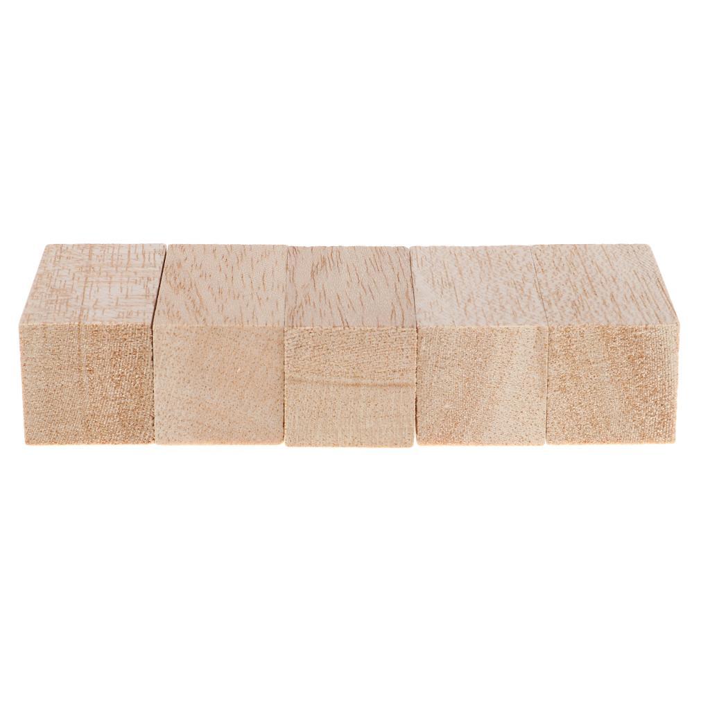 25 Pieces Handmade Mini Cube Wooden Blocks Building Blocks for Crafts Or Children's Toys