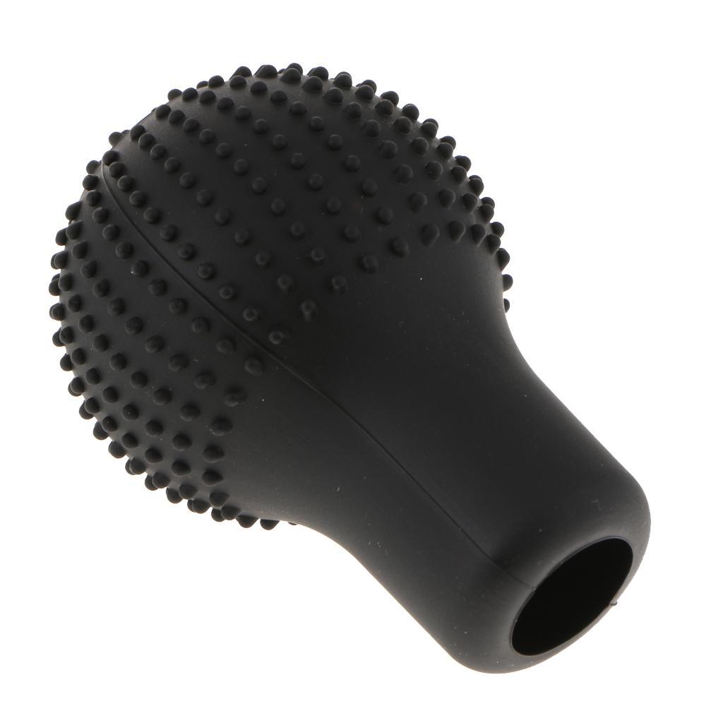 Car Silicone Round Non Slip Gear  Knob Cover Shifter Stick Glove Black