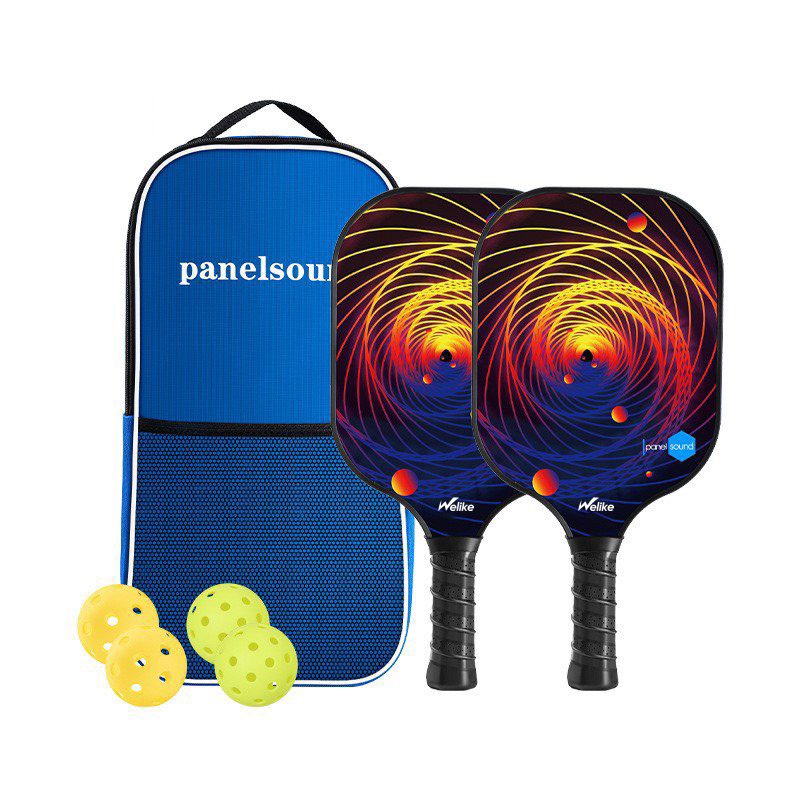 Bộ 2 Vợt Chơi Bóng Pickleball Siêu Nhẹ Và Nhanh Chóng Kèm Túi Đựng 4 Quả Bóng {gồm 4 bóng 1 túi ( 2 vợt)} Xoáy Đỏ
