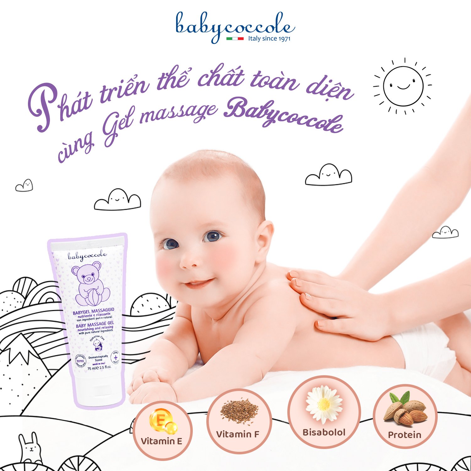 BABYCOCCOLE - Kem dưỡng ẩm cho bé chiết xuất hạnh nhân Babycoccole 75ml