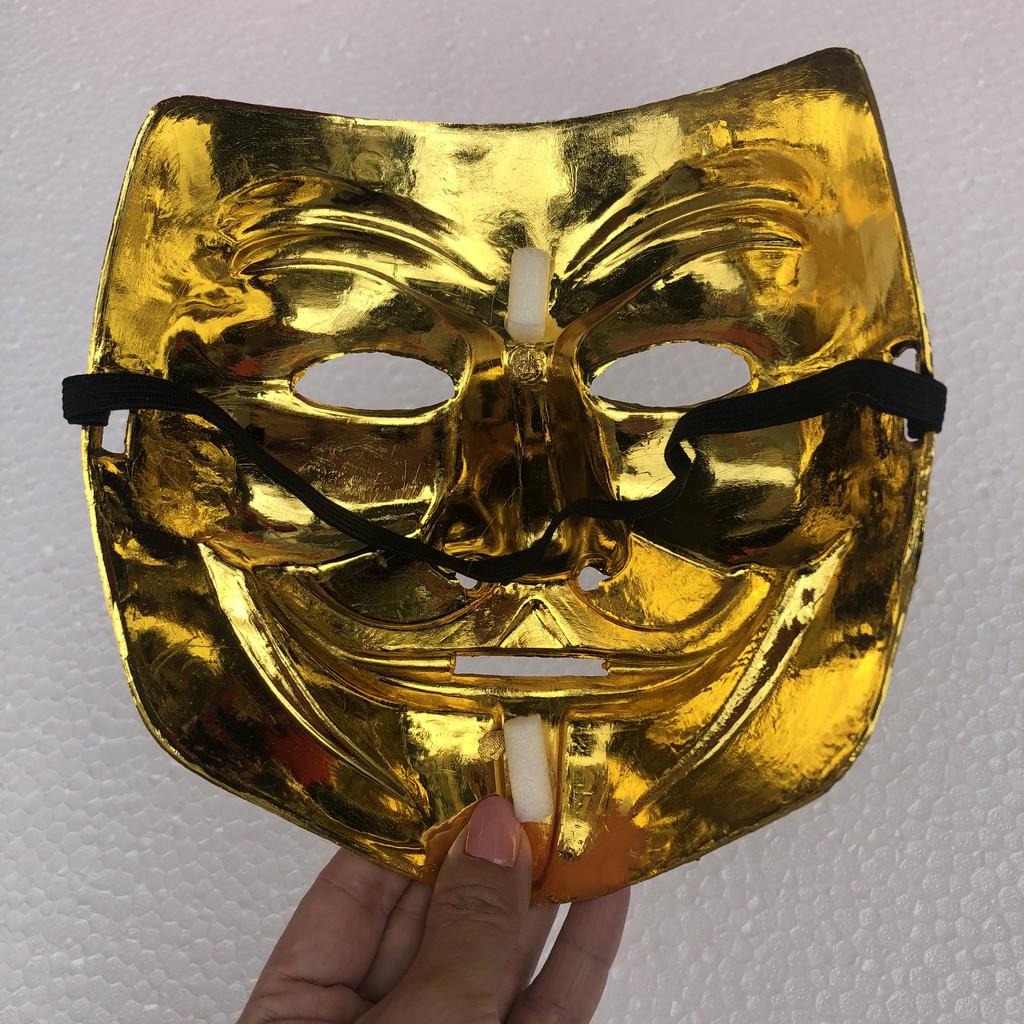 Mặt nạ Hacker mặt nạ Anonymous hàng đẹp loại 1 vàng - bạc hóa trang Trung thu ,Halloween