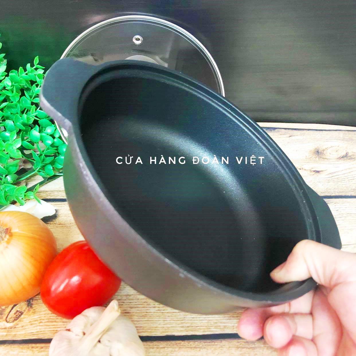Nồi NHÔM Kho Thịt Cá CAO CẤP 18cm. Thố bát nắp Kiến Chống dính dùng phục vụ các món tại bàn Cơm chiên, mì cay, om, kho tộ …Tiện ích cho gia đình, chuyên nghiệp