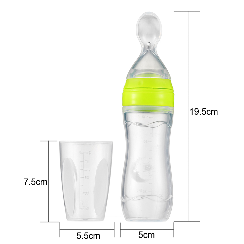 bình ăn dặm dành cho em bé 120ml làm bằng chất liệu PP không chứa BPA , silicon chống rò rỉ an toàn 