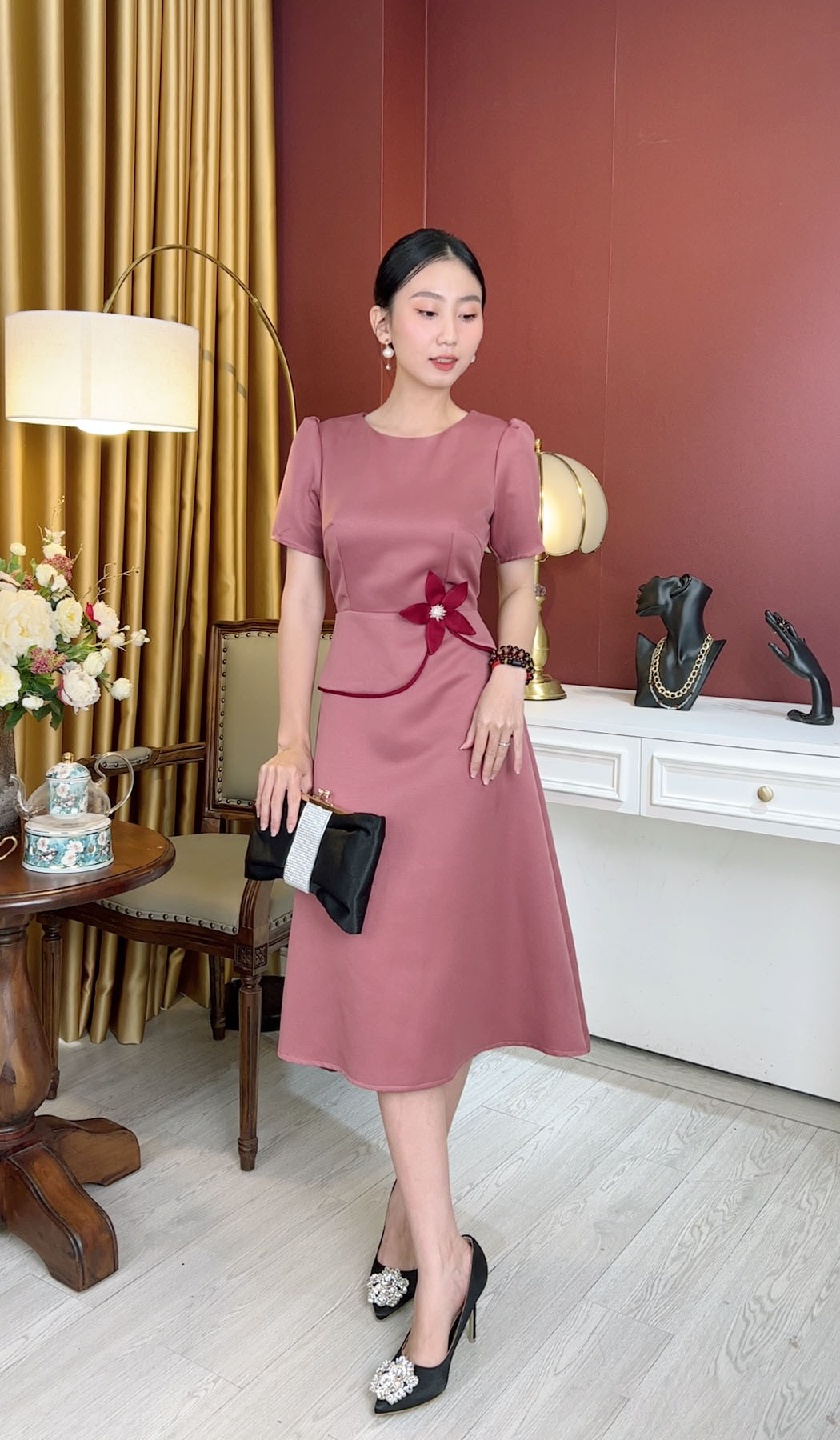 Đầm Trung Niên [ Linh Trà ] (TM 1140) Trẻ Trung Thiết Kế Trang Nhã Thanh Lịch Bigsize Đi Làm Đi Tiệc Cho Bà Cho Mẹ U50