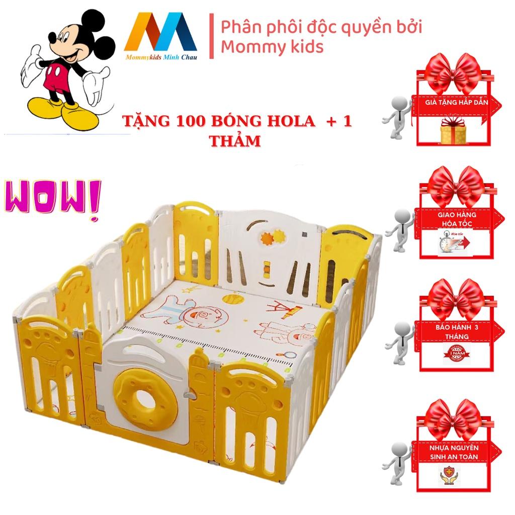 Quây cũi nhựa MommyKids Minh Chau , gấp gọn tặng kèm thảm và 100 bóng