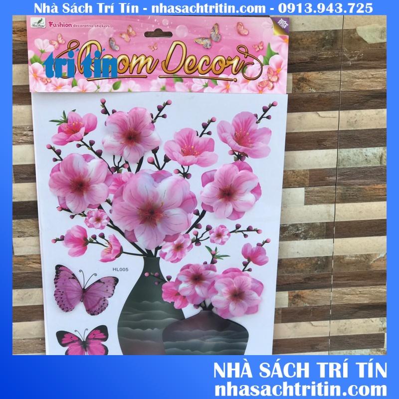 Tranh dán tường hoa nổi 7D hoa mai sẵn keo dán