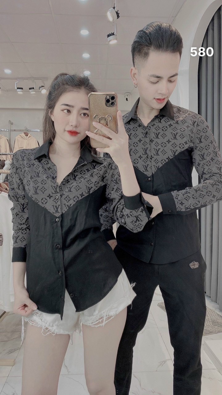 Áo sơ mi tay dài áo đôi nam nữ tay dài