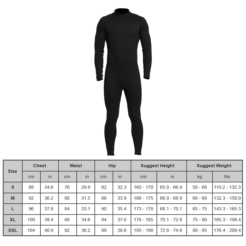Bộ đồ bơi lặn Lướt sóng liền quần, dài tay, bằng vật liệu ni lông và cao su tổng hợp 2mm, mềm mại và ấm áp, chống UV cao