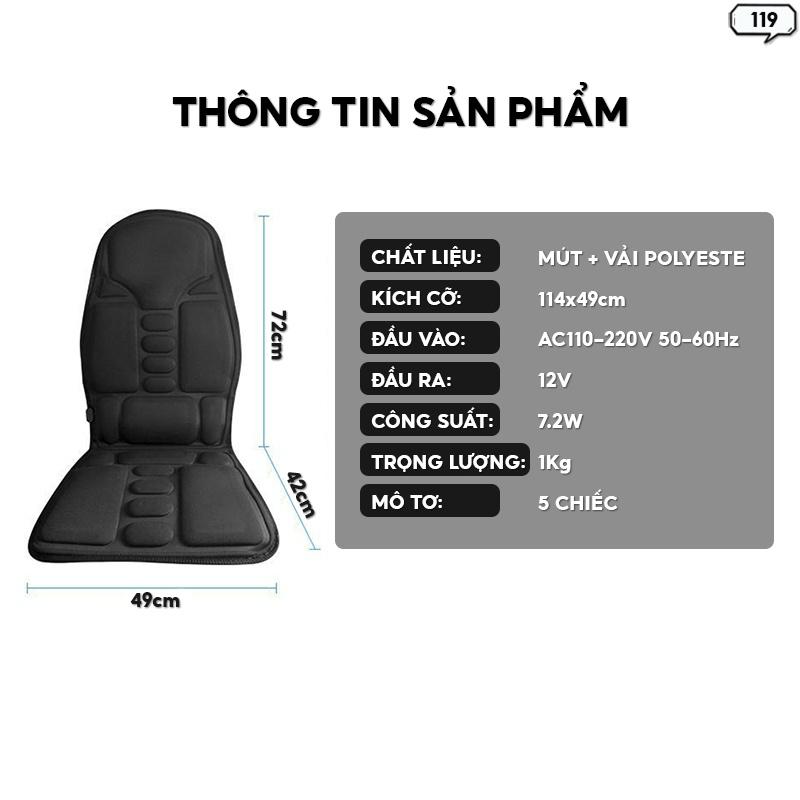 Đệm Massage Lót Ghế Xe Ô Tô Maxta Toàn Thân Có Remote Đi Kèm Gấp Gọn Tiện Lợi 119