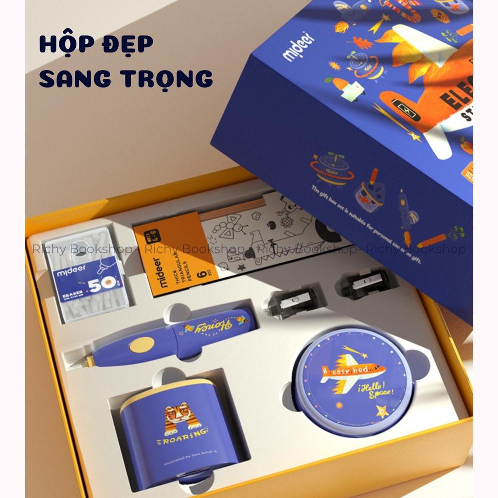 Bộ Họa Cụ, Dụng Cụ Học Tập Tự Động Cao Cấp 4 in 1 - Vẽ, Gọt, Tẩy, Hút Bụi - Mideer Electric Stationery