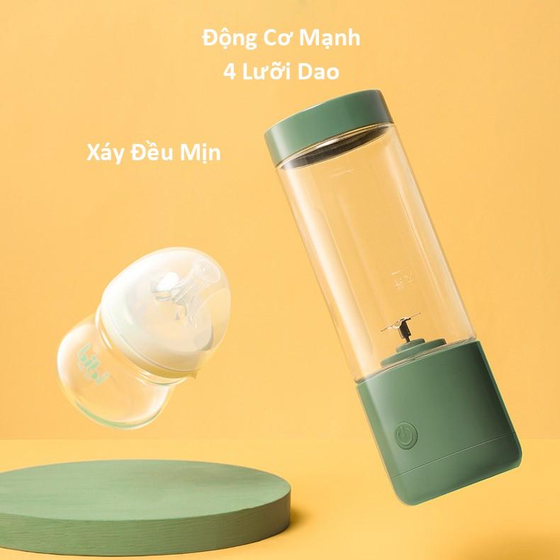 Máy Xay Sinh Tố Mini MALATA 400ml Có Sạc Pin USB - Hàng Chính Hãng Bảo Hành 12 Tháng