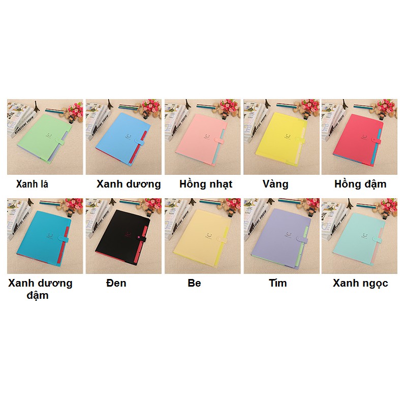 Túi đựng giấy A4/Bìa đựng hồ sơ/Tập đựng tài liệu hình mặt cười 32.5x14cm - HENRYSA