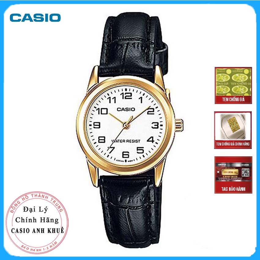Đồng hồ nữ dây da Casio LTP-V001GL-7BUDF