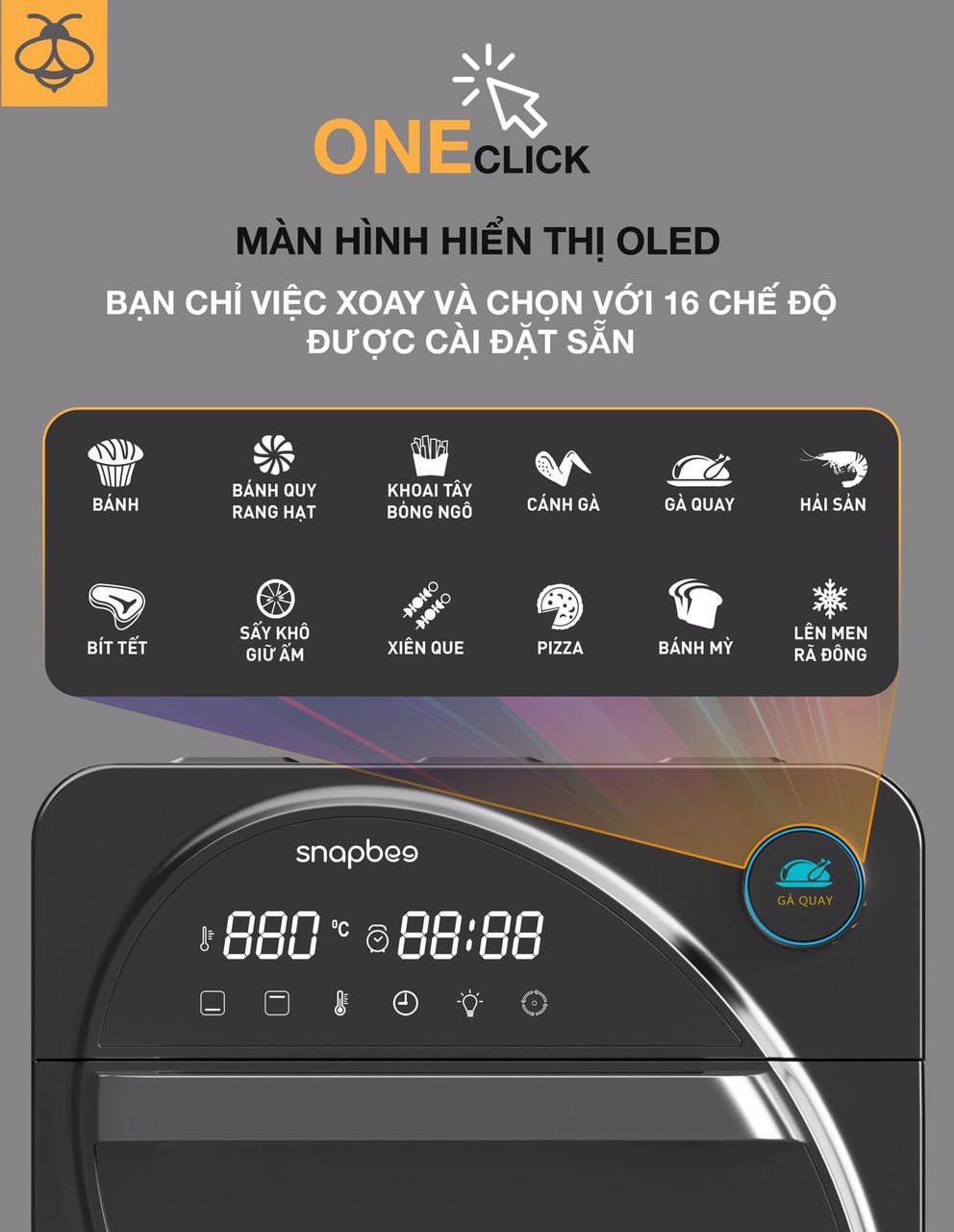 [Hàng chính hãng] Nồi chiên không dầu đa năng Snapbee RF15