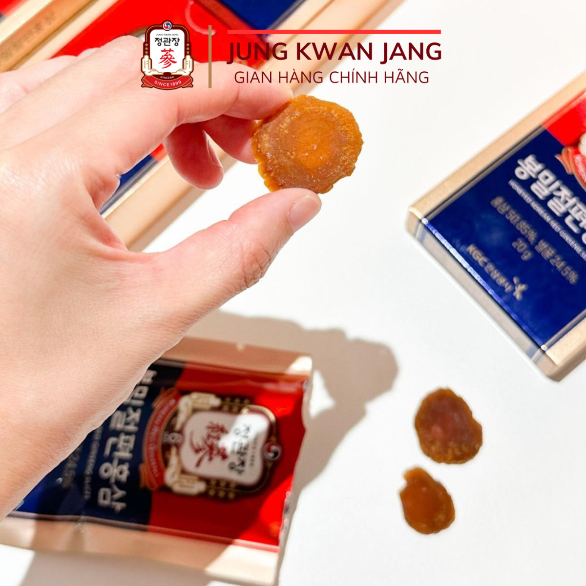 Hồng Sâm Lát Tẩm Mật Ong Hàn Quốc KGC Jung Kwan Jang (20g x 6 gói)