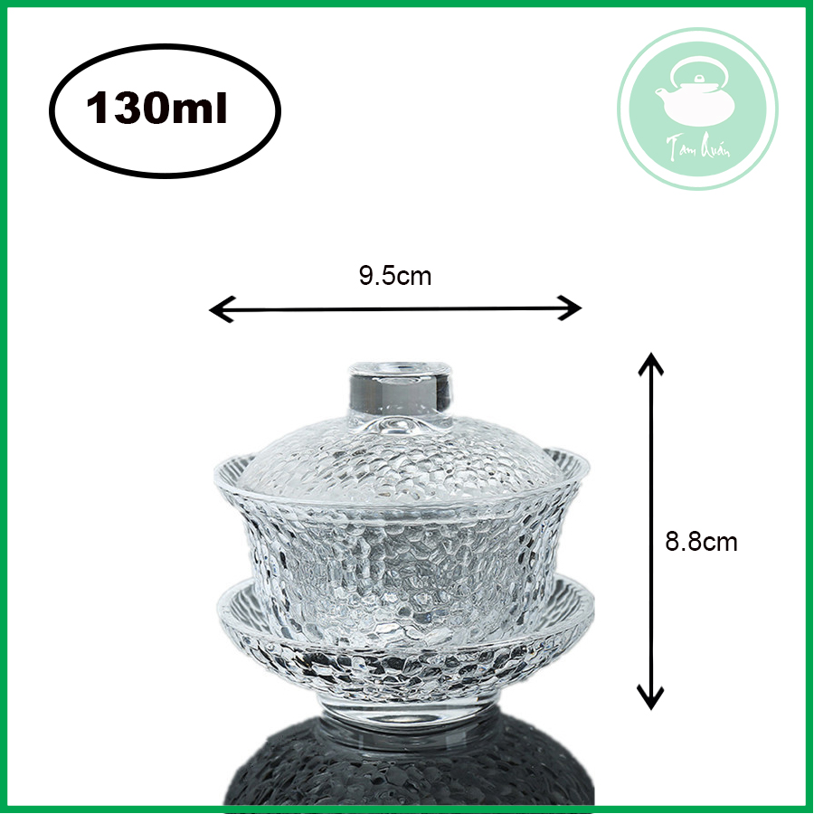 Chén khải thủy tinh pha trà trong mẫu tổ ong 130ml