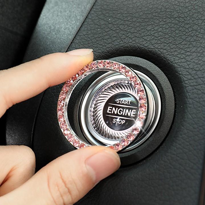 Vòng Đính Đá Trang Trí Nút Khởi Động Start Stop Ổ Khóa Xe Ô Tô - VOL