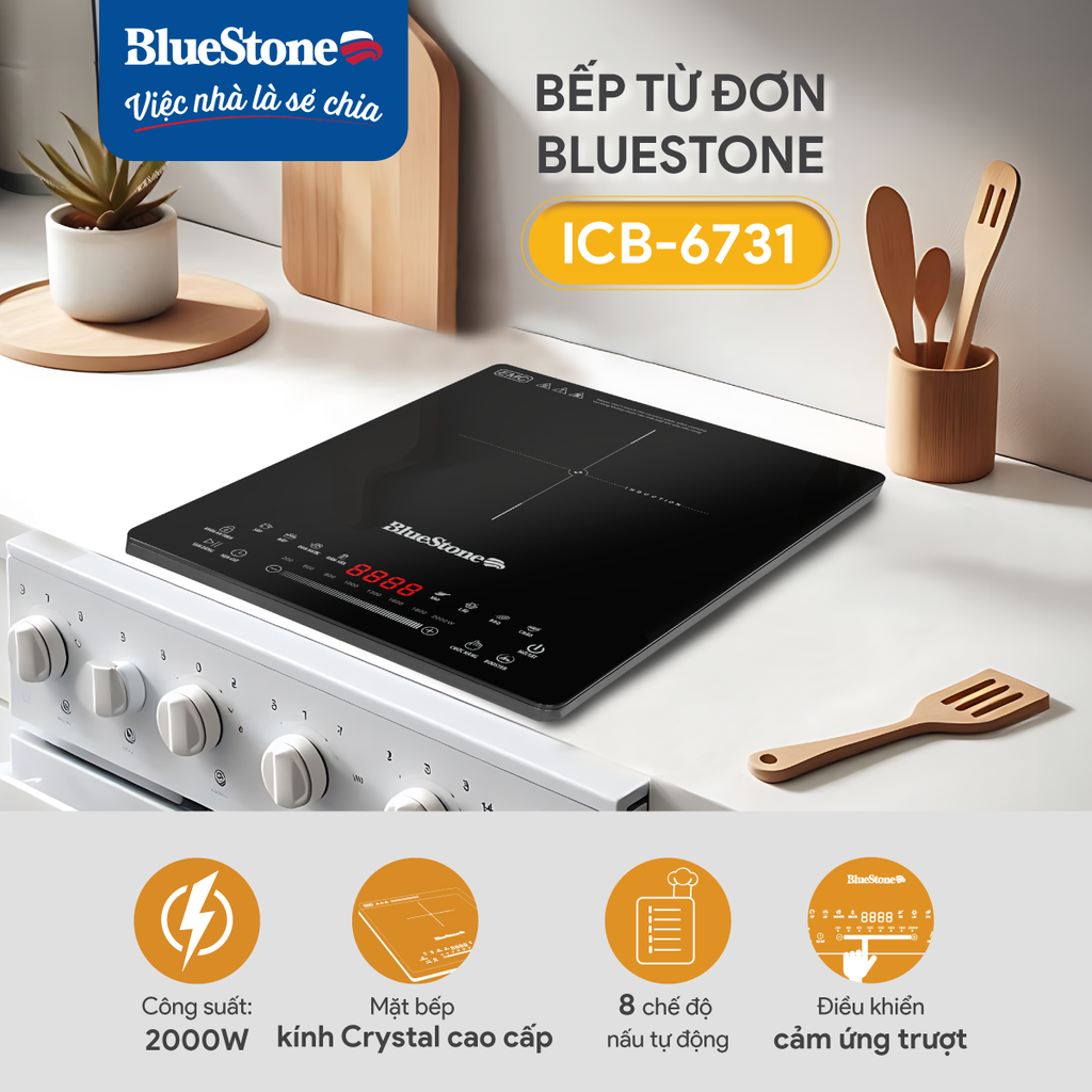 Bếp Từ Đơn BlueStone ICB-6731 2000W - Hàng chính hãng