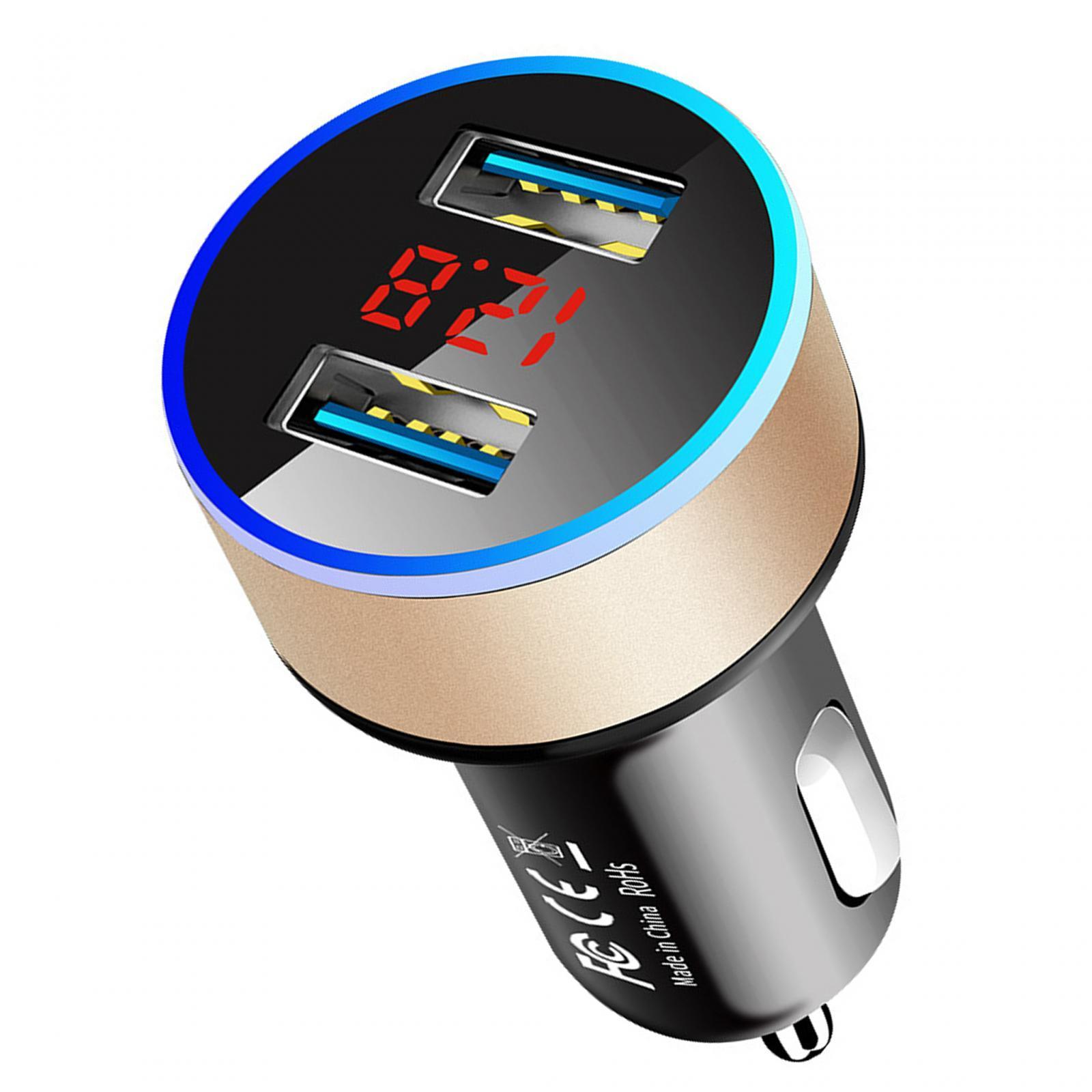 Car Charger with Voltage Dual Ports for Smartphones MP3 Cameras