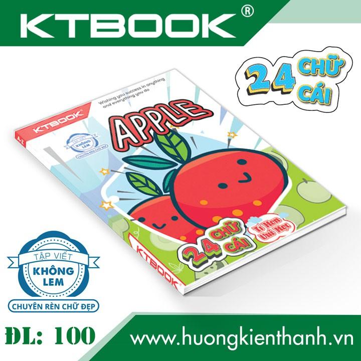 Gói 10 cuốn Tập Học Sinh Cao Cấp Chuyên Rèn Chữ Đẹp 24 Chữ Cái KTBOOK giấy trắng không lem ĐL 100 gsm -KTO 96 trang