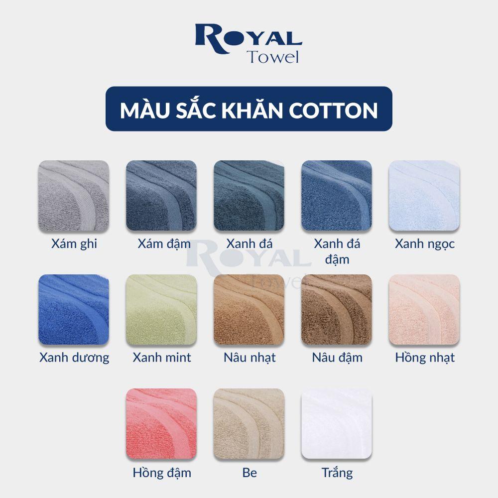 Bộ gồm 2 khăn tắm 70x140cm Royal Towel chất cotton mềm mịn, thấm hút, nhanh khô