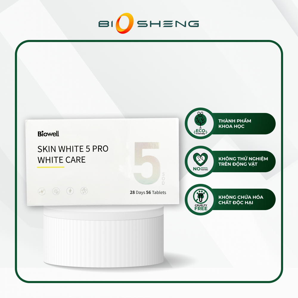 Sản Phẩm Hỗ Trợ Trắng Sáng Da, Ngăn Lão Hóa Biowell Skin White 5 Pro Care