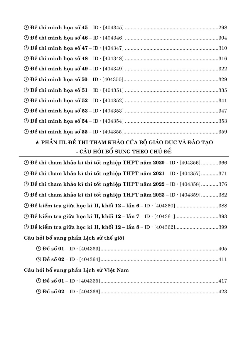 55 Đề Thi Minh Họa Môn Lịch Sử (Chọn Lọc) - MOON
