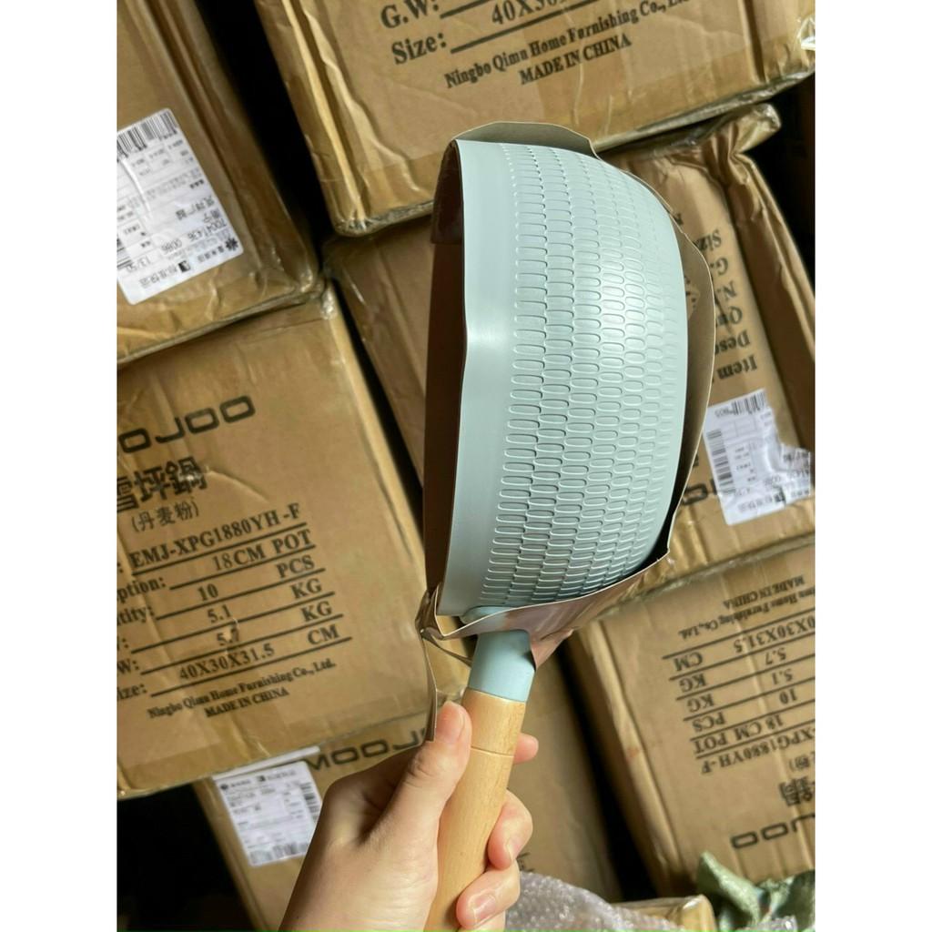 Chảo sâu chống dính màu lúa mạch 18cm dùng được cho bếp từ bếp ga