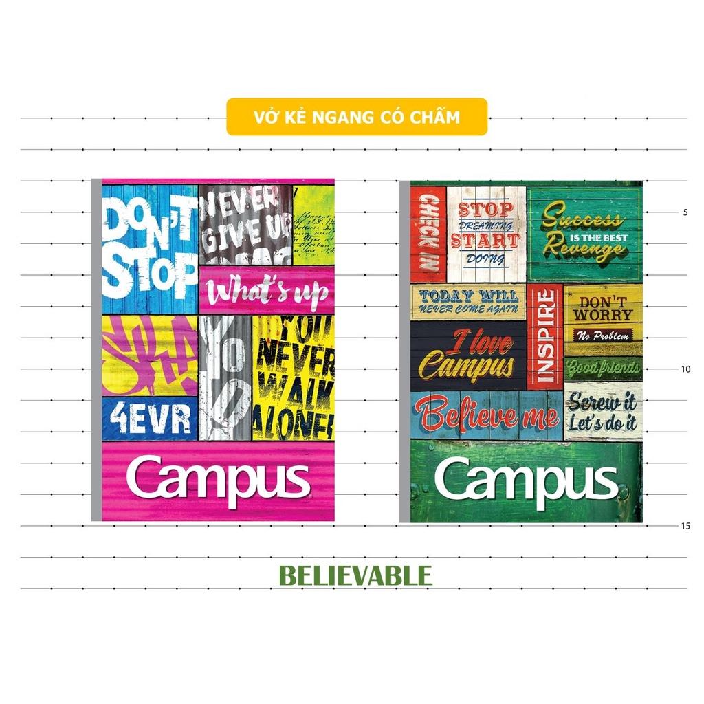 Lốc 5 Vở Campus BELIEVABLE 80 trang kẻ ngang có chấm