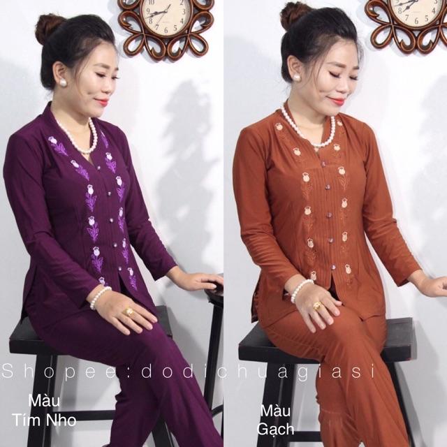 ĐỒ LAM ĐI CHÙA # Thun Bà Lai# Đồ Bộ Nữ # Quần Áo # Trung Niên# Nhiều Màu# Big Size