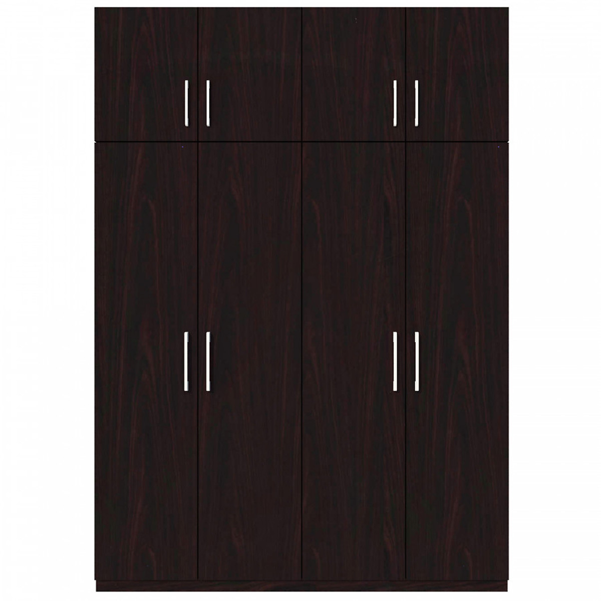 Tủ quần áo gỗ MDF Tundo 4 cánh 3 ngăn đứng màu nâu đậm 200 x 55 x 260cm