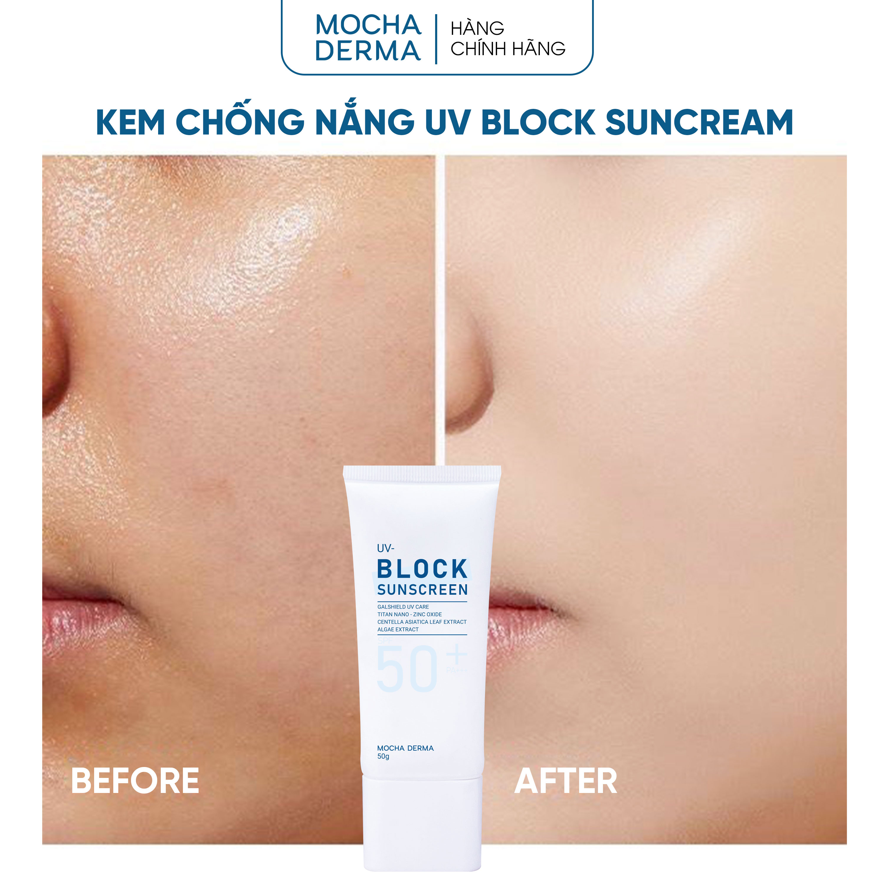 Kem chống nắng BlockSunscreeen Mocha Derma 50g