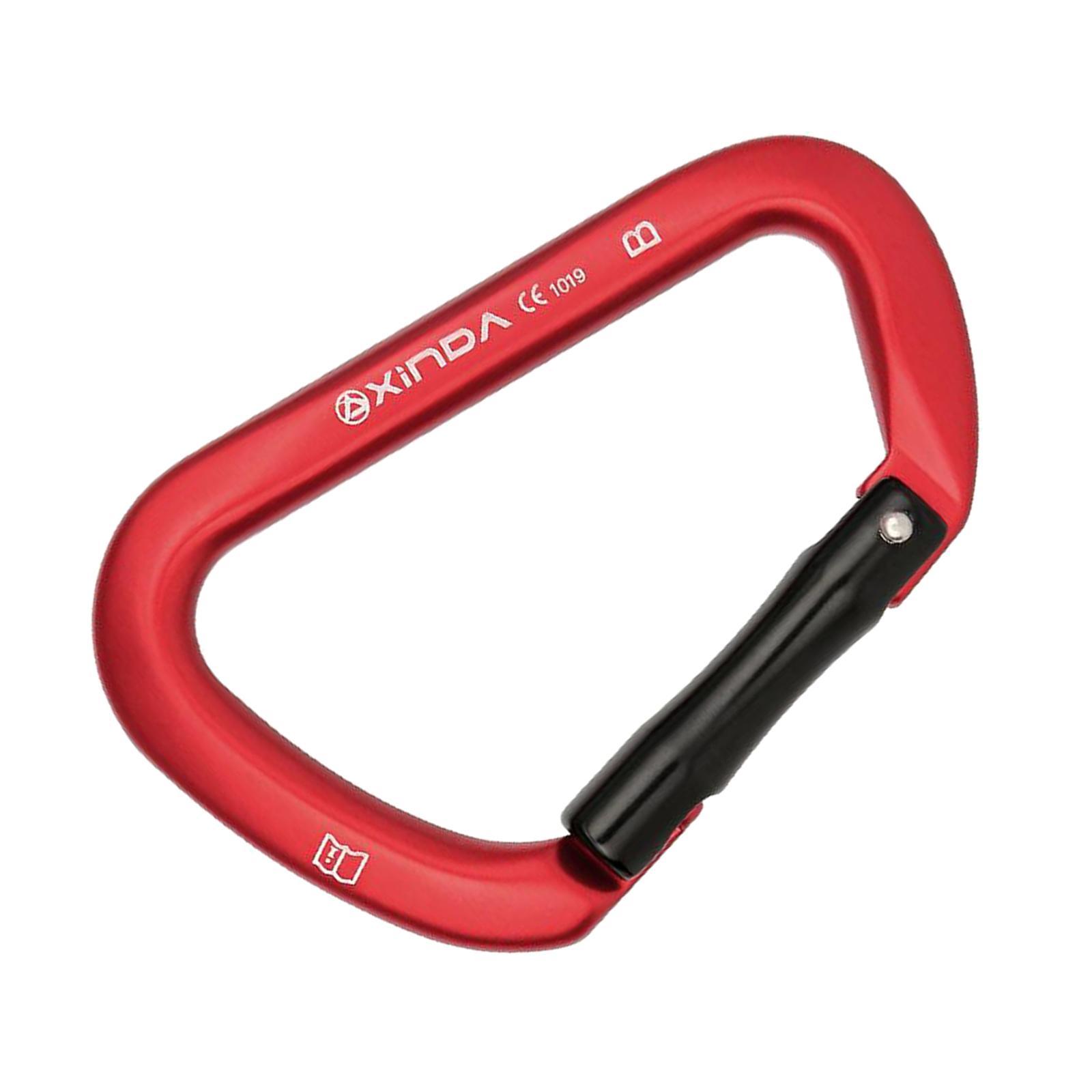 25KN Climbing Carabiner 3" Aluminum Rappelling Mountaineering Keychain Auto Locking Karabiner Camping Lock Clasp D-Ring Equipment Accessories