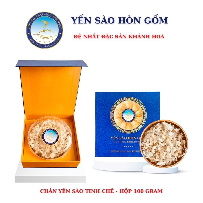 [Hộp 50/100g] Chân Yến Sào Khánh Hoà Tinh Chế Cao Cấp C1 - Yến Sào Hòn Gốm Chính Hiệu Khánh Hoà - HON GOM SALANGANES NEST