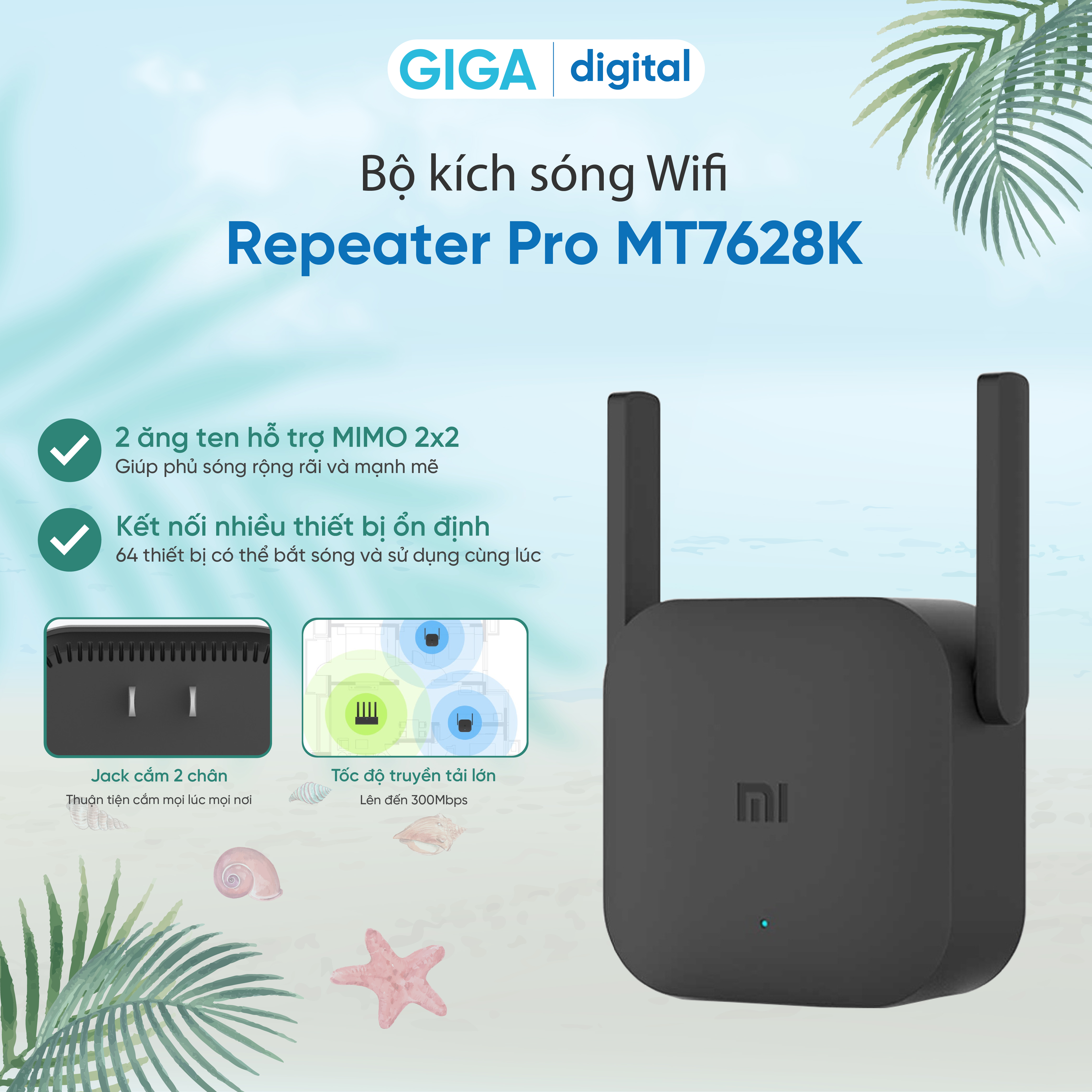 Thiết bị kích sóng Xiaomi Wifi Repeater Pro bộ kích sóng wifi Xiaomi Hàng Chính hãng