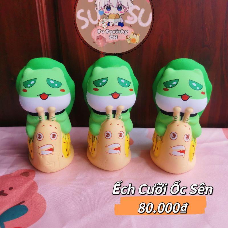 Đồ chơi Squishy bóp mềm Ếch Cưỡi Ốc Sên giảm stress