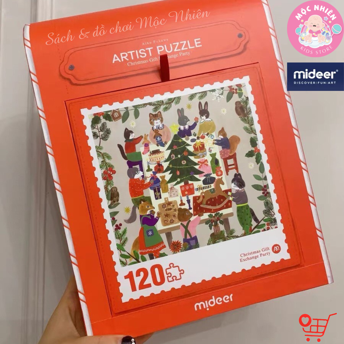 Đồ Chơi Xếp Hình Puzzle Chủ Đề Noel 2024 - Mideer Christmas Gift Box Puzzle - Đồ Chơi Giáng Sinh Cho Bé