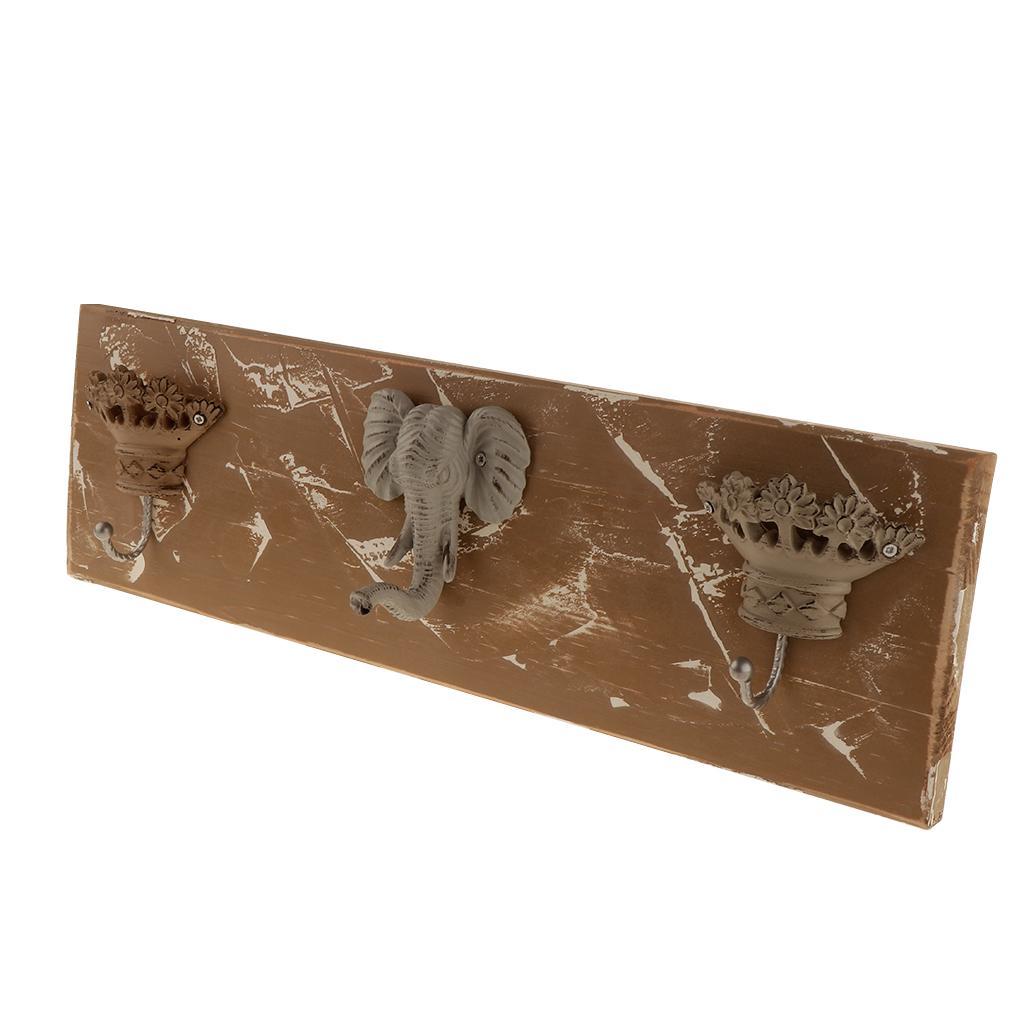 Wall Mount Coat Hooks, Coat Hooks 3 Hooks Wooden For Coat Robe Hat Hooks