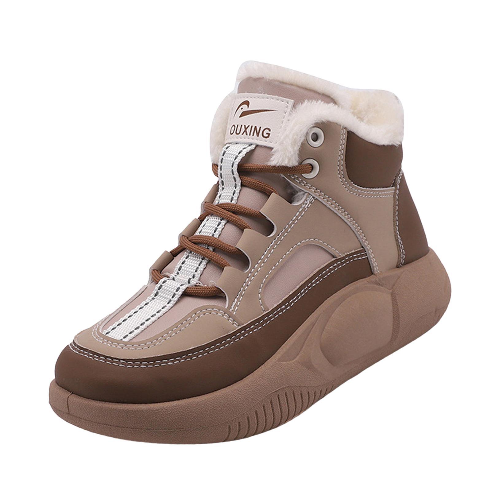 Women's Winter Snow Boots Thick Soled Ankle Booties for Running Work Hiker Outdoor