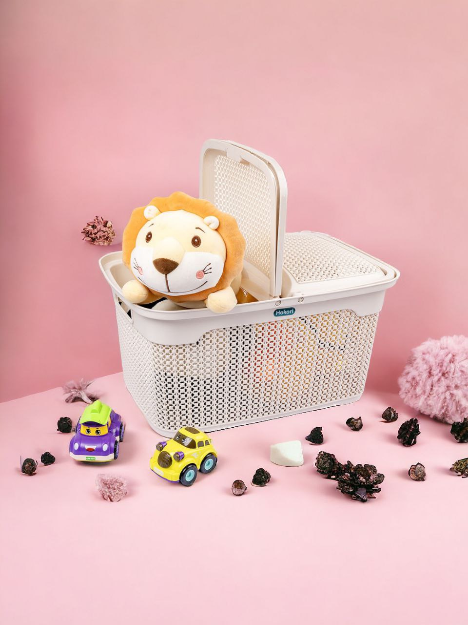 GIỎ LÀN QUAI XÁCH CÓ NẮP HOA MỘC TẤM ĐỰNG ĐỒ CHO MẸ VÀ BÉ ĐI SINH ĐA NĂNG - GIỎ LÀN KIỂU DÁNG MÀU SẮC PHONG CÁCH HÀN QUỐC