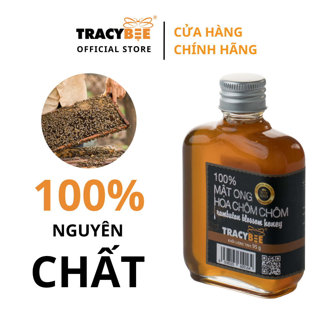 Mật ong hoa chôm chôm Tracybee 95G