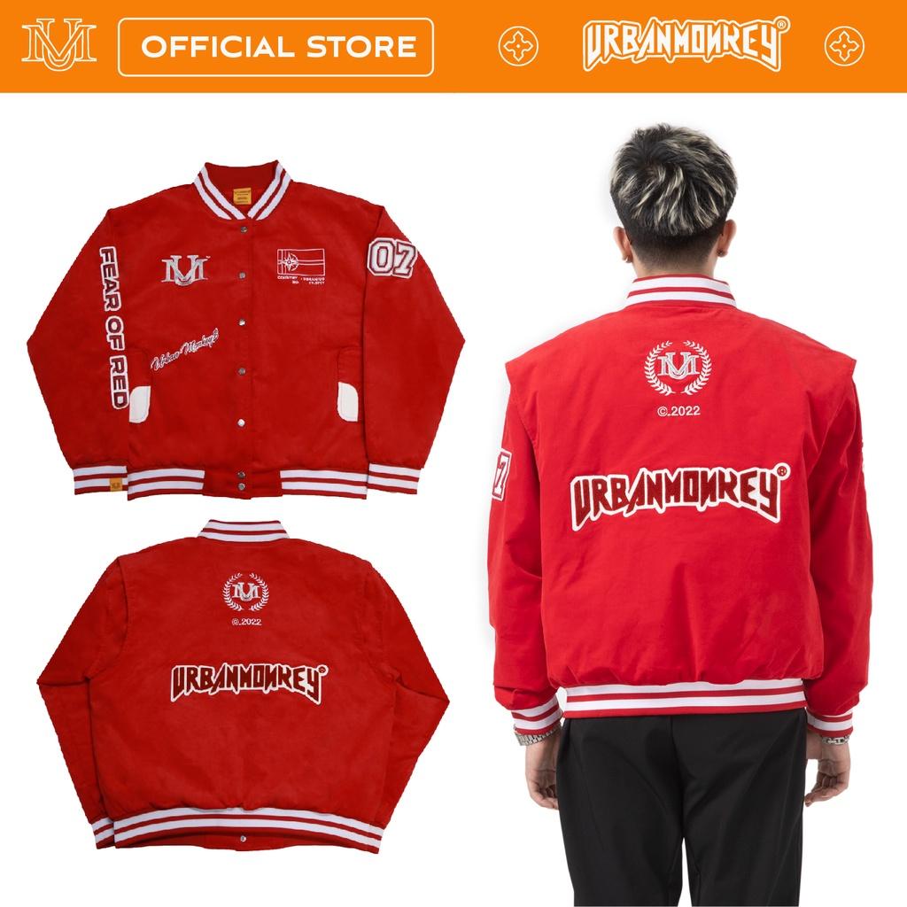 Áo Khoác URBAN MONKEY Basic Varsity Red Nhung Tăm Cao Cấp