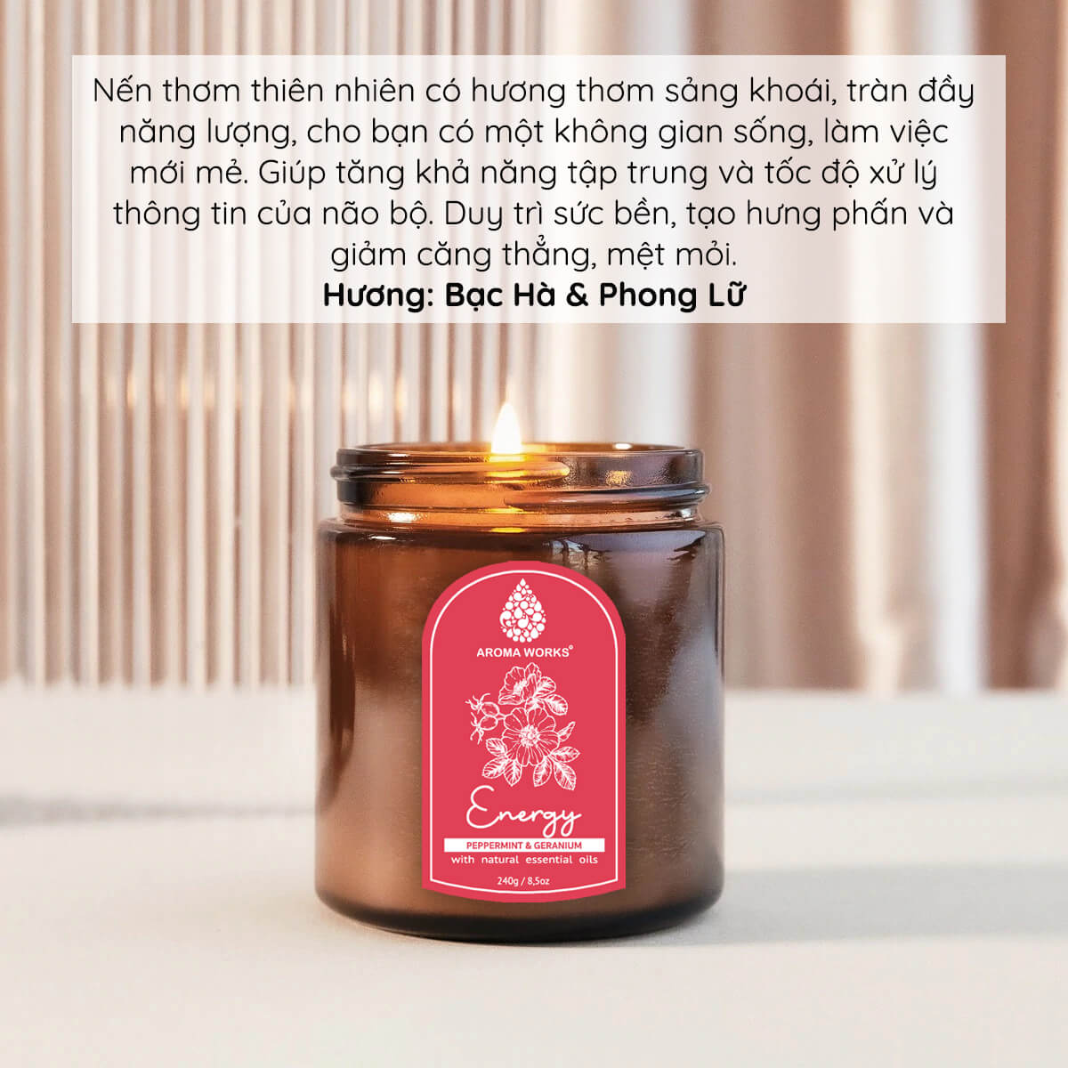 Nến Thơm Thiên Nhiên Aroma Works Aromatherapy Scented Candle - Energy