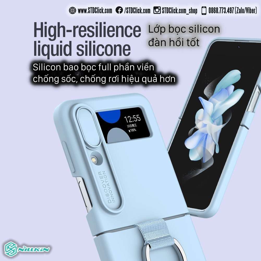 ỐP LƯNG DÀNH CHO ĐIỆN THOẠI SAMSUNG GALAXY Z FLIP 4 5G NILLKIN CAMSHIELD SILKY SILICON BẢO VỆ CAMERA