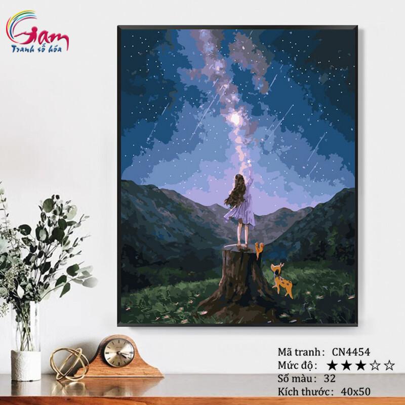 Tranh sơn dầu số hoá tự tô màu Gam CN4454 40x50cm căng sẵn khung