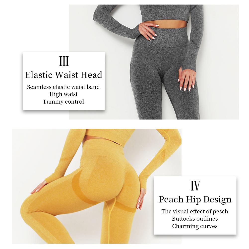 KIWI RATA Liền Mạch Phụ Nữ Yoga Bộ Thể Thao Nữ Tập Gym Phù Hợp Với Mặc Chạy Bộ Quần Áo Thể Dục Thể Thao Tập Gym Quần Dài Tay Tập Yoga hàng Đầu