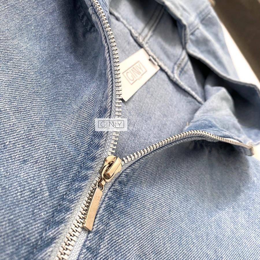 Áo Khoác Chống Nắng Jean TK Unisex Nam Nữ | Form Bigsize Thoải Mái | Chất Dày Dặn | Có Nón Rộng | Khoá Kéo