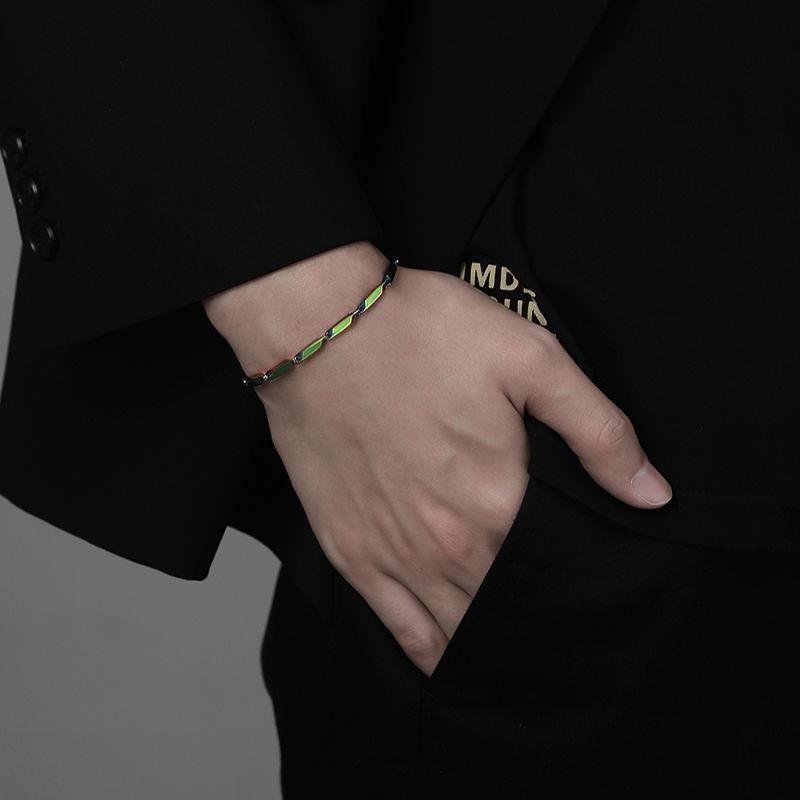 Vòng tay nam- Lắc tay nam titan hỏa tiễn trơn phối màu cách điệu cầu vòng galaxi trangsucpt PTLTNABN