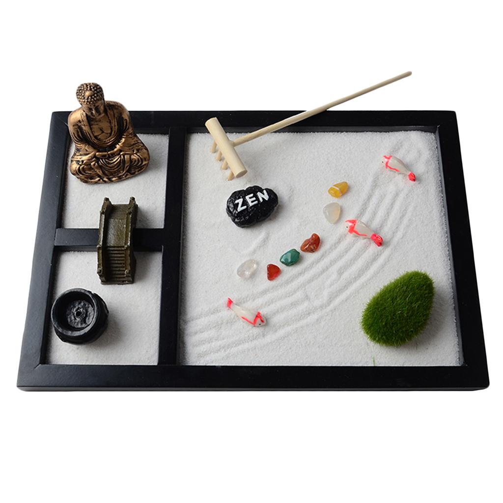 2pcs Sandbox Zen Sand Tray Crafts Housewarmin Gifts for Living Room Dektop